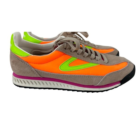 Tretorn Anthropologie Womens Neon Orange & Green Rawlings Sneakers Size US 5 - Picture 4 of 9